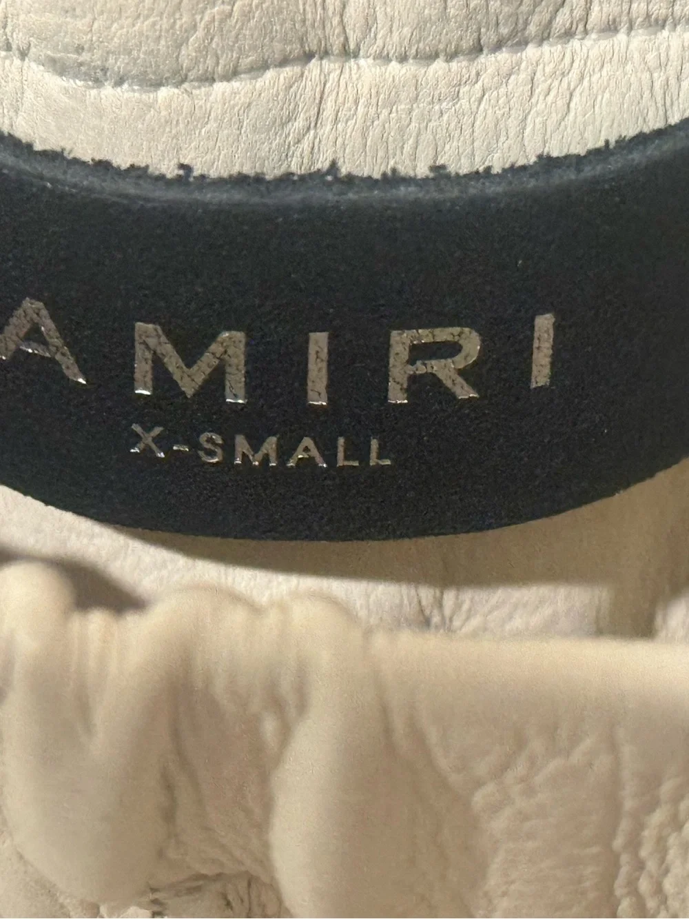 Amiri Men’s Cotton & Leather Track Pants (Ivory, M- XS)